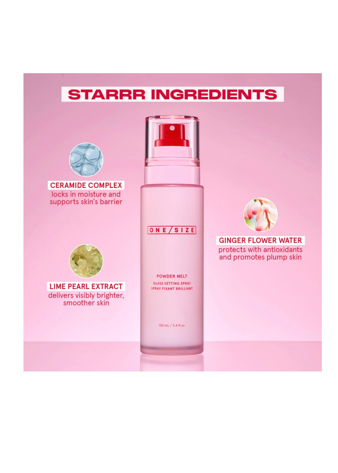 ONE/SIZE by Patrick Starrr
Powder Melt Glass Setting Spray