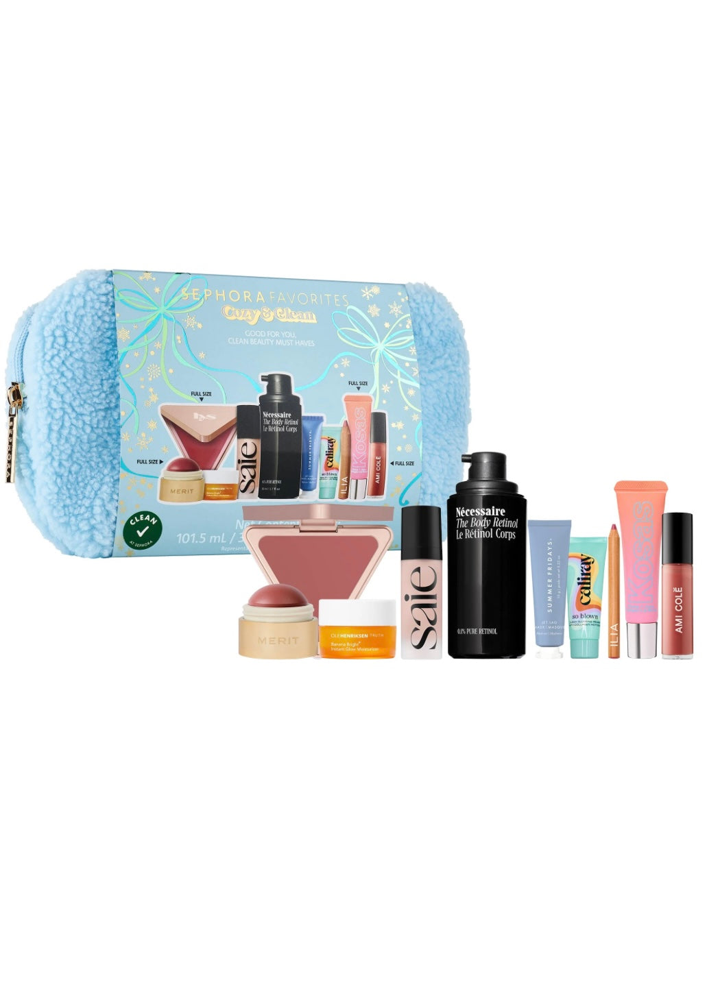 Sephora Favorites
Cozy and Clean Makeup and Skincare Set