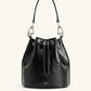 Yulia Crushed Bucket Bag-Black