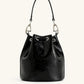 Yulia Crushed Bucket Bag-Black