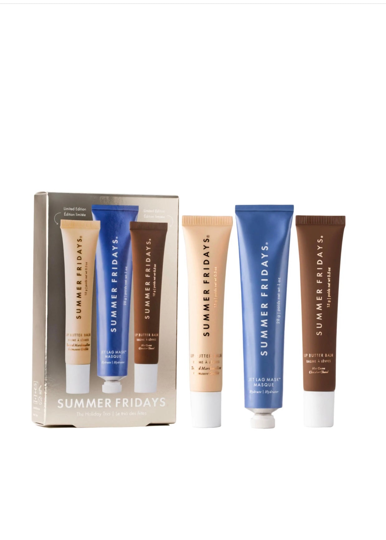 Summer Fridays 
The Holiday Trio Set with Lip Butter Balm in Hot Cocoa & Toasted Marshmallow